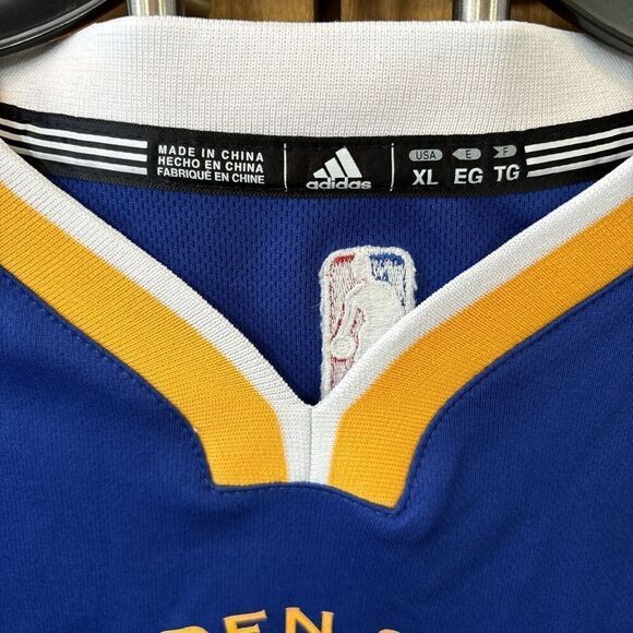 Adidas Golden State Warriors Blue Yellow Basketball Kevin Durant 35 Jersey XL - Picture 4 of 8